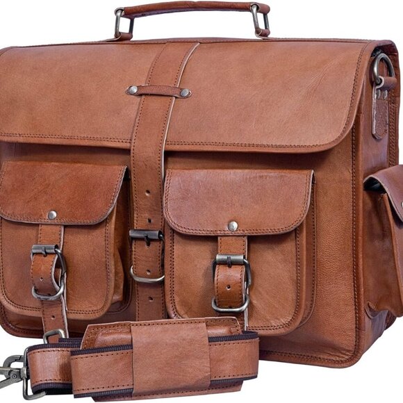 Bags | Genuine Leather Mens Messenger Bag Vintage Brown Leather ...